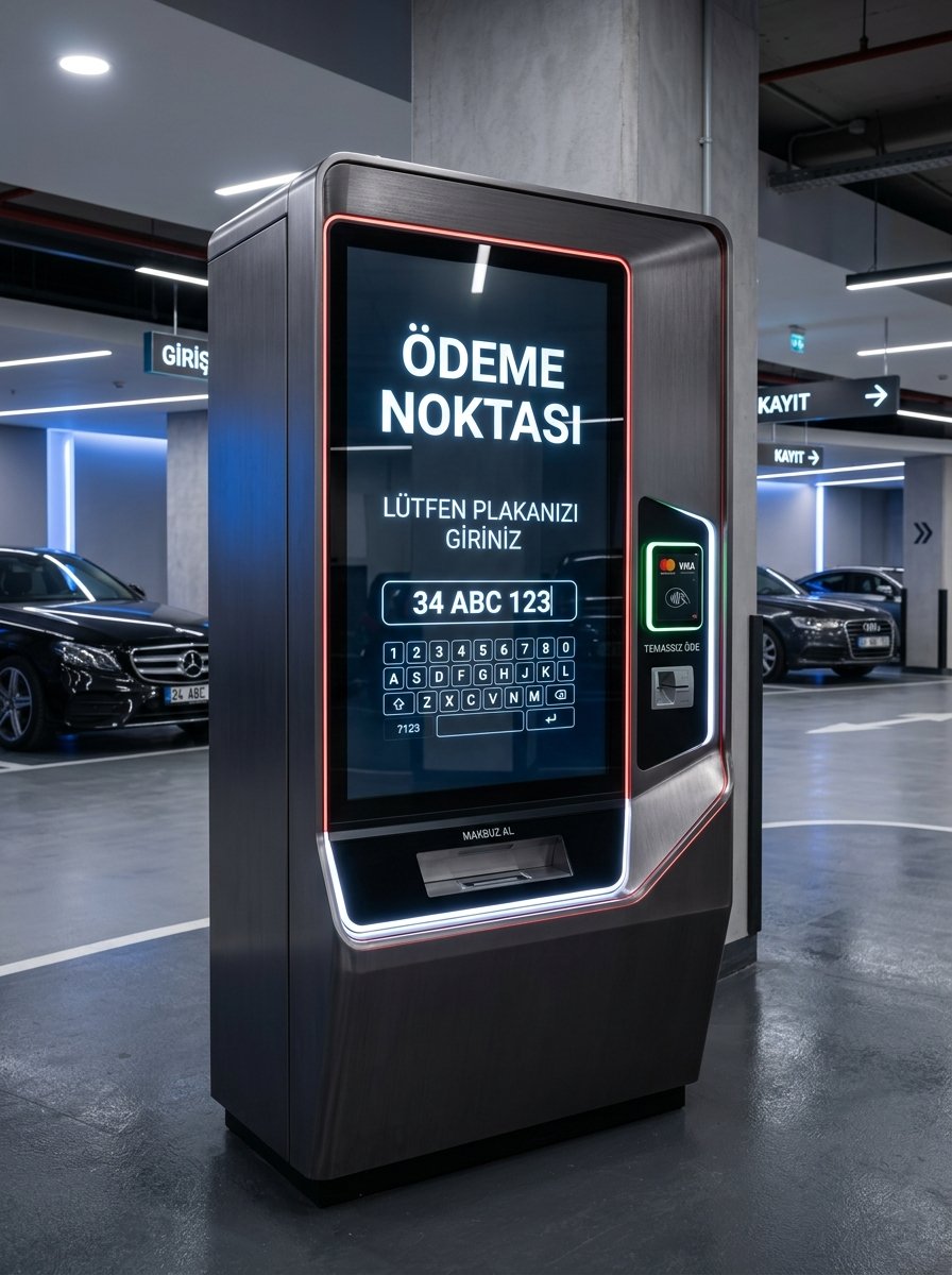 Otopark Ödeme ve Bilet Kiosku - Premium Dokunmatik Kiosk